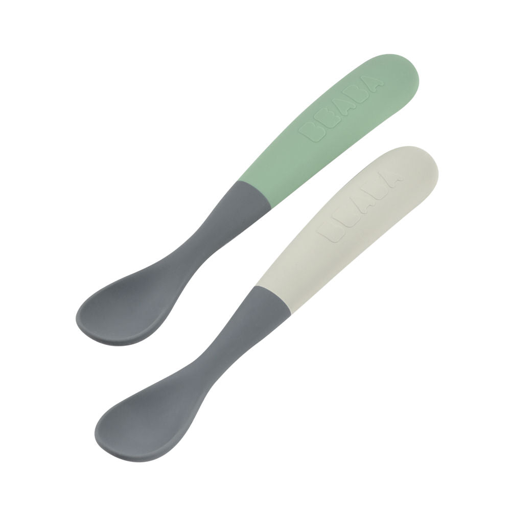 Beaba Silicone Baby Spoons Travel Set Sage Free Delivery The