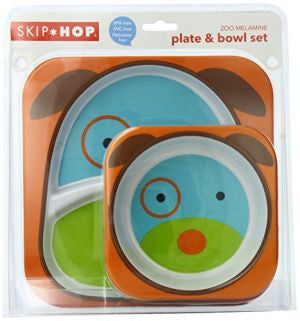 Skip Hop - Dog Zoo Melamine Bowl & Plate Set-The Stork Nest